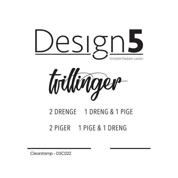 Design5 Clearstamp - Tvillinger  - D5C022