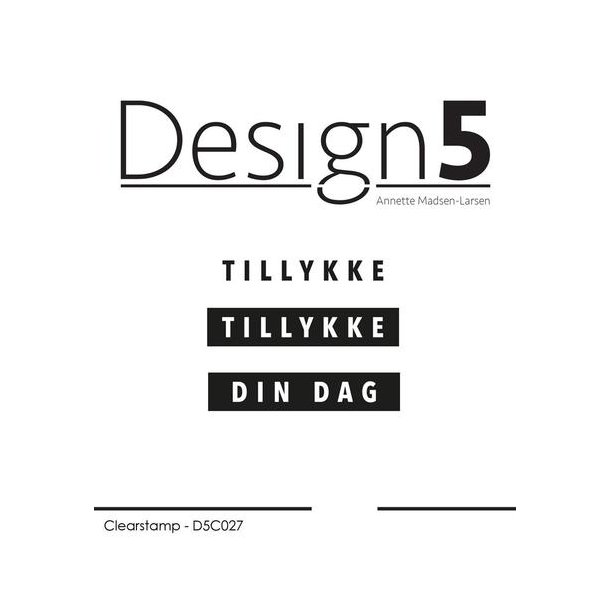 Design5 Clearstamp - Tillykke - D5C027