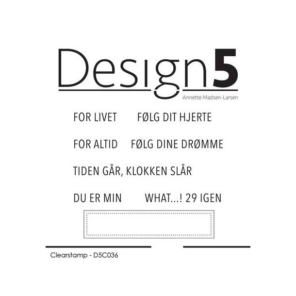 Design5 Clearstamp - Danske tekster - D5C036