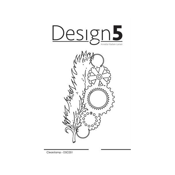 Design5 Clearstamp - Mixed Media - Feather/Gear - D5C051