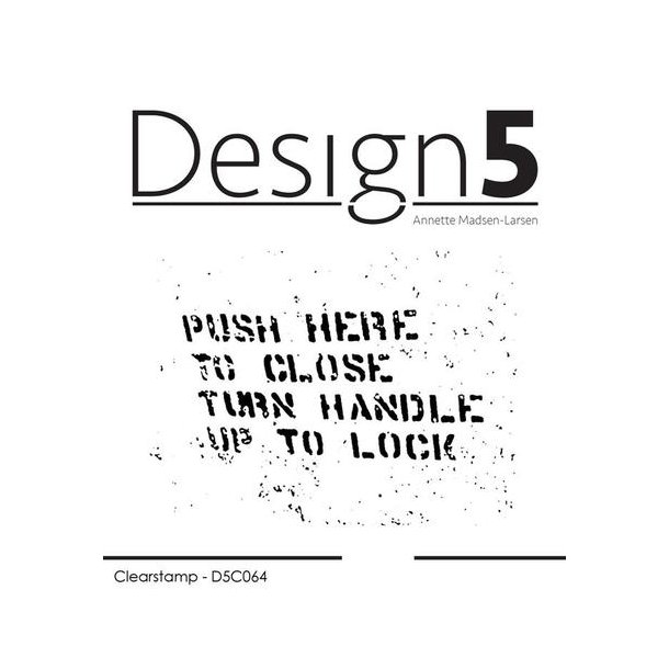 Design5 Clearstamp - Mixed Media - Push Here - D5C064