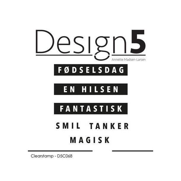 Design5 Clearstamp - Danske boxord - D5C068