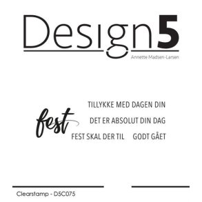 Design5 Clearstamp - fest & tekster - D5C075