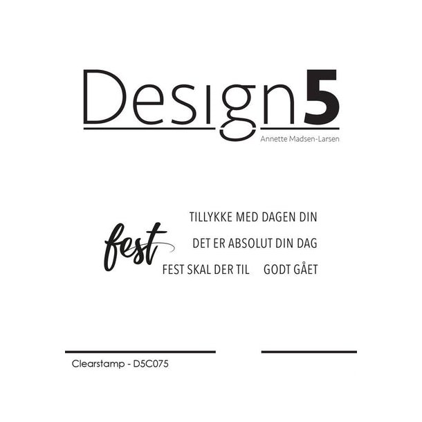 Design5 Clearstamp - fest &amp; tekster - D5C075