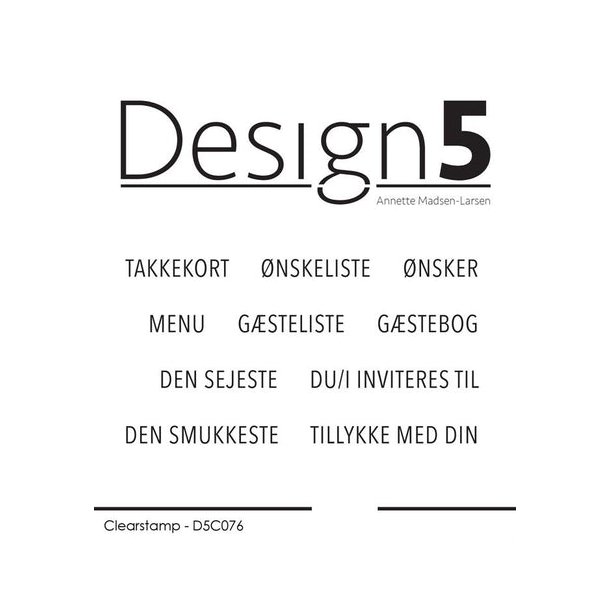 Design5 Clearstamp - festtekster - D5C076