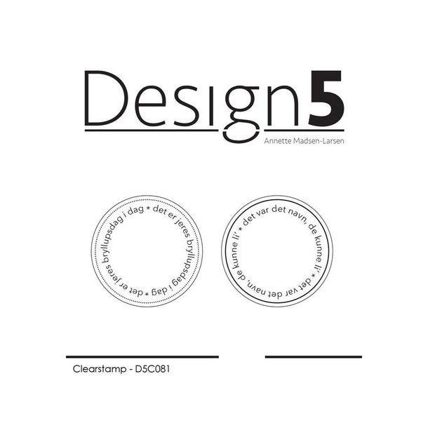 Design5 Clearstamp - Circles - bryllupsdag &amp; navn - D5C081