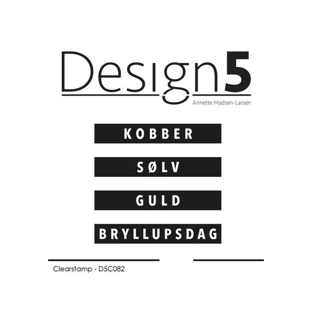 Design5 Clearstamp - Danske boxord - D5C082 - Design5 Stempler LARSEN HOBBY