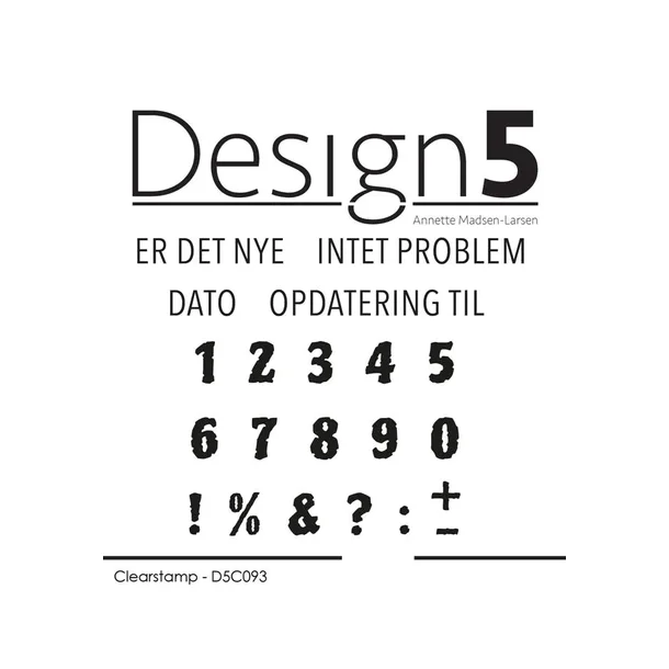 Design5 clearstamp "Er det nye + tal" D5C093