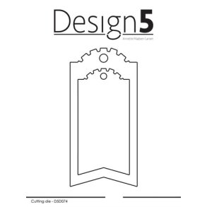 Design5 Dies - Long gear tags  - D5D074