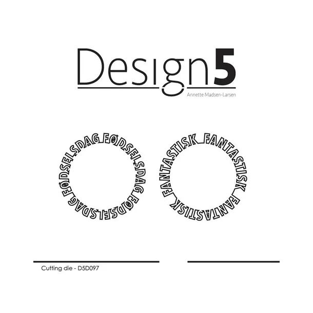 Design5 dies  "Circledies - Fdselsdag &amp; Fantastisk" D5D097