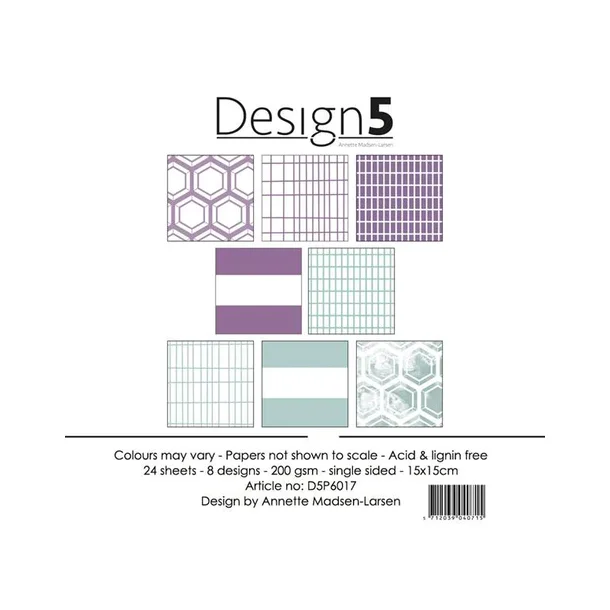 Design5 Paperpad 15x15cm - Purple Sky D5P6017