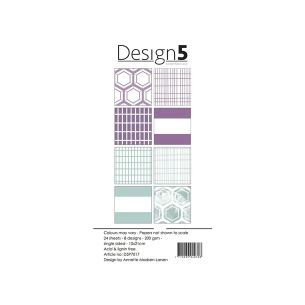 Design5 Paperpad 10x21cm -  Purple Sky  D5P7017