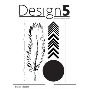 Design5 Stencil - Feather, arrows & circle -  D5S013