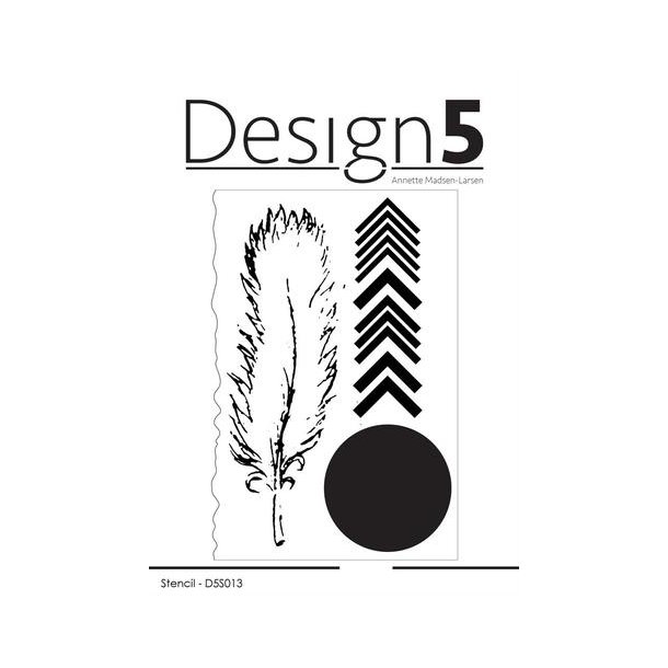 Design5 Stencil - Feather, arrows &amp; circle -  D5S013