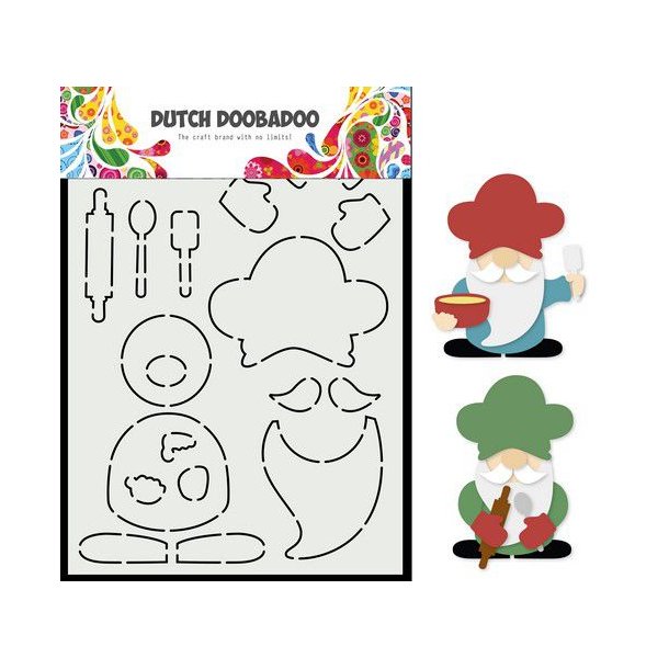 Dutch Doobadoo Card Art A5 Built up Cooking Gnome  - 470.784.051