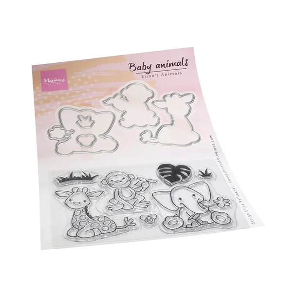 Marianne Design Clearstamp + Dies "Eline's Animals - Baby Animals" EC0199