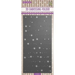 Nellie Snellen Embossing Folder - Slim - EF3D033 - Stars & Dots