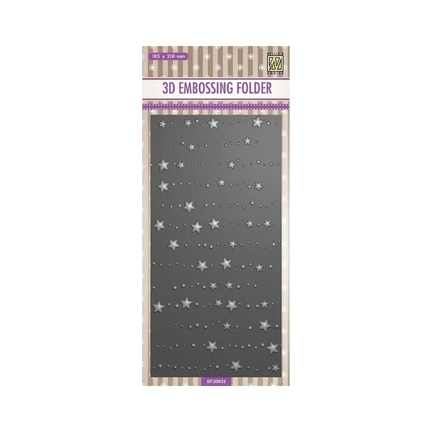 Nellie Snellen Embossing Folder - Slim - EF3D033 - Stars &amp; Dots