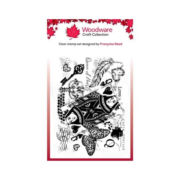 Woodware Clearstamp - FRS839 - Queen of Hearts