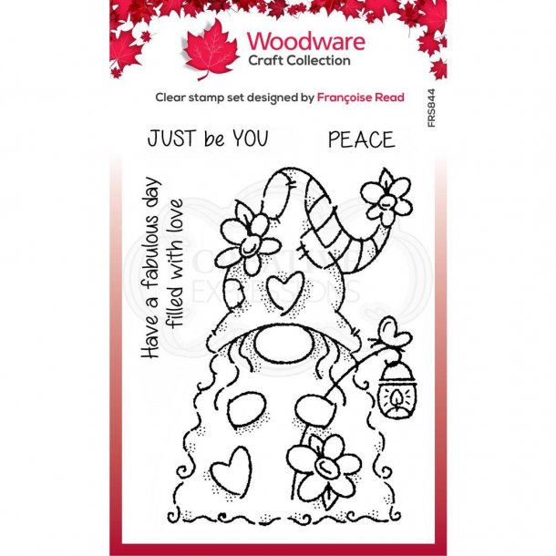 Woodware Clearstamp - FRS844 - Flower Power Gnome