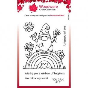 Woodware Clearstamp - FRS883 - Rainbow Gnome 
