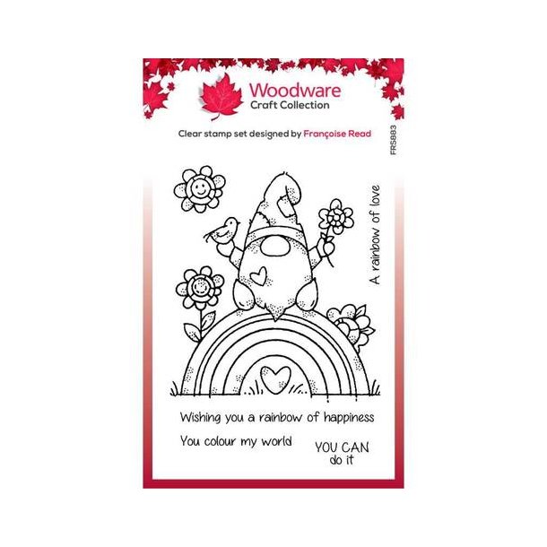 Woodware Clearstamp - FRS883 - Rainbow Gnome 