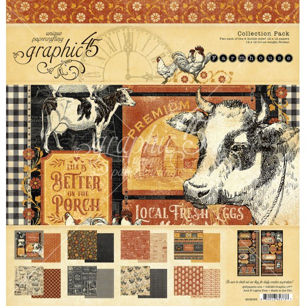 Graphic 45 Farmhouse 12x12 Inch Collection Pack - 4502059