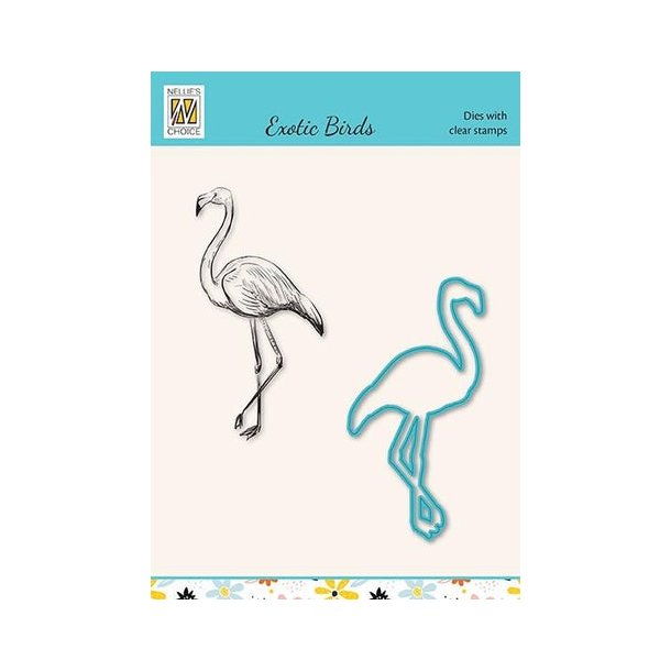 Nellie's - Dies &amp; Clearstamp "Flamingo" HDCS022