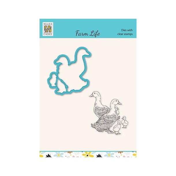 Nellie's - Dies &amp; Clearstamp "Duck Family" HDCS029