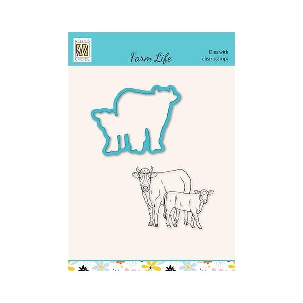 Nellie's - Dies &amp; Clearstamp "Cow and Calf" HDCS031