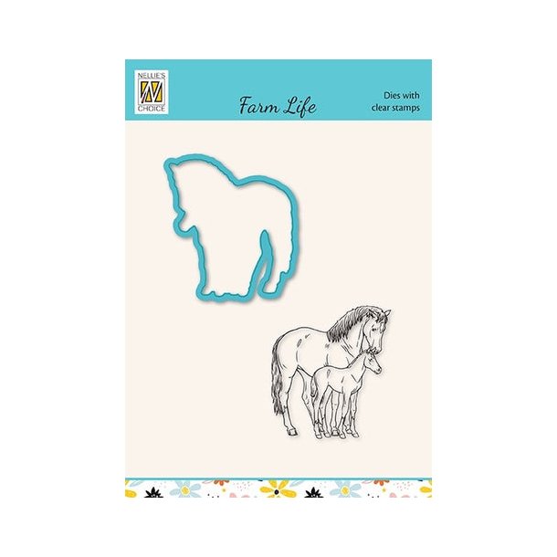 Nellie's - Dies &amp; Clearstamp "Horse and Foal" HDCS033