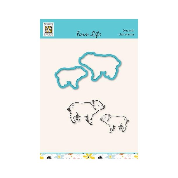 Nellie's - Dies &amp; Clearstamp "Pigs" HDCS035