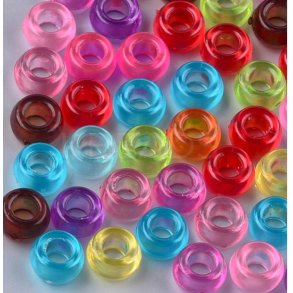 Acryl Pony perler neon  ass. 6x9 mm, 50 gr.