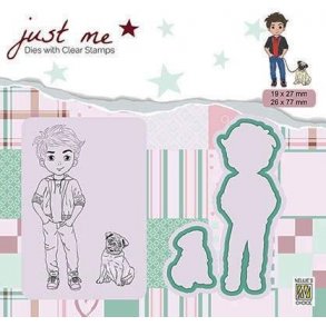 Nellie's Dies & Clearstamp - JMSD003 - Boy with dog