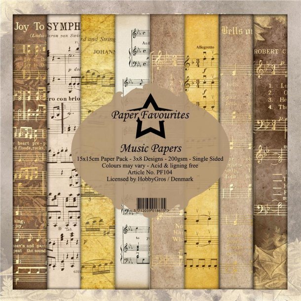 Paper Favourites Paper Pack 15x15 - PF104 - Music Papers