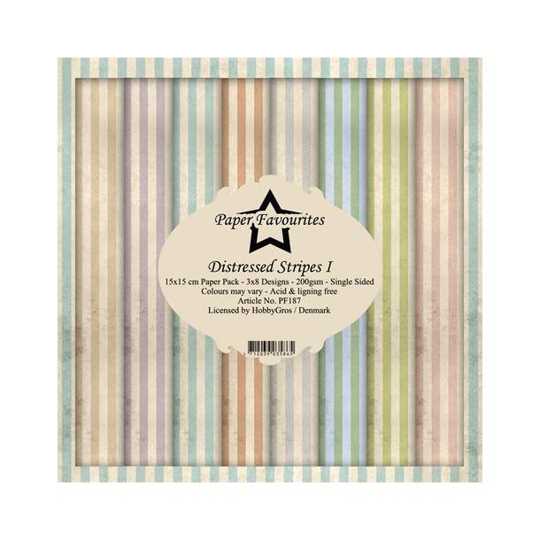 Paper Favourites Paper Pack 15x15 - PF187 - Distressed Stripes I