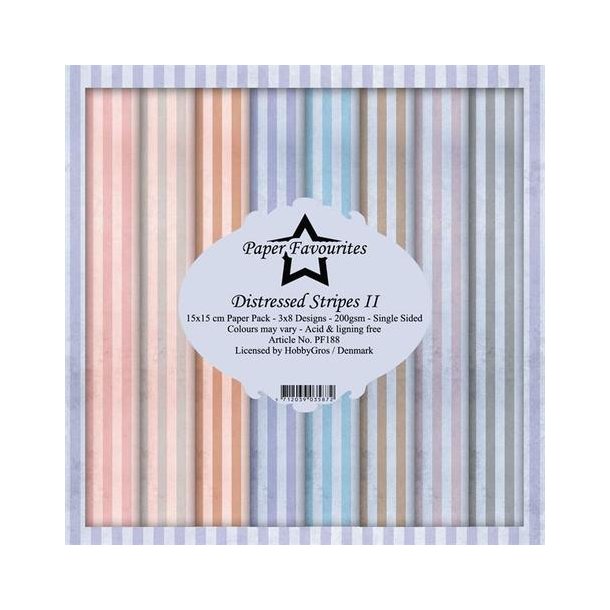 Paper Favourites Paper Pack 15x15 - PF188 - Distressed Stripes 2