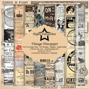 Paper Favourites Paper Pack 15x15 - PF191 - Vintage Newspaper