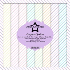 Paper Favourites Paper Pack 15x15 - PF193 - Diagonal Stripes