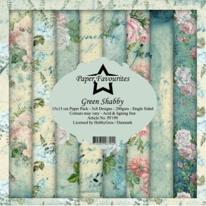 Paper Favourites Paper Pack 15x15 - PF199 - Green Shabby