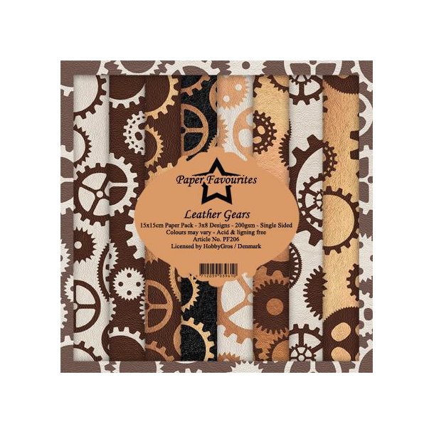 Paper Favourites Paper Pack 15x15 - PF206 - Leather Gears