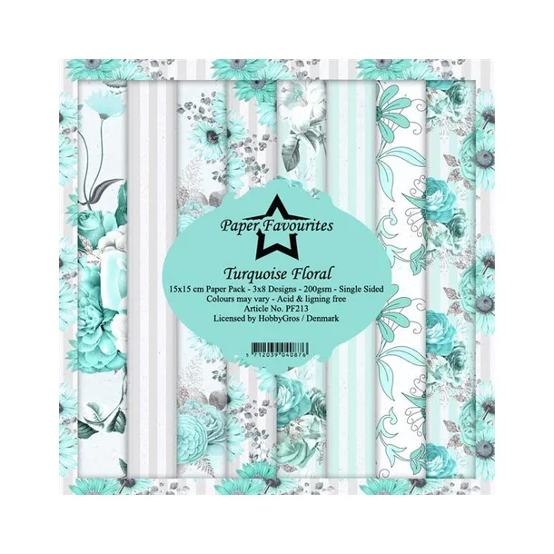 Paper Favourites Paper Pack 15x15 - PF213 - Turquoise Floral