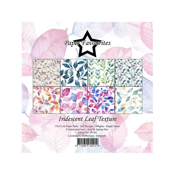 Paper Favourites Paper Pack 15x15  "Iridescent Leaf Texture" PF293