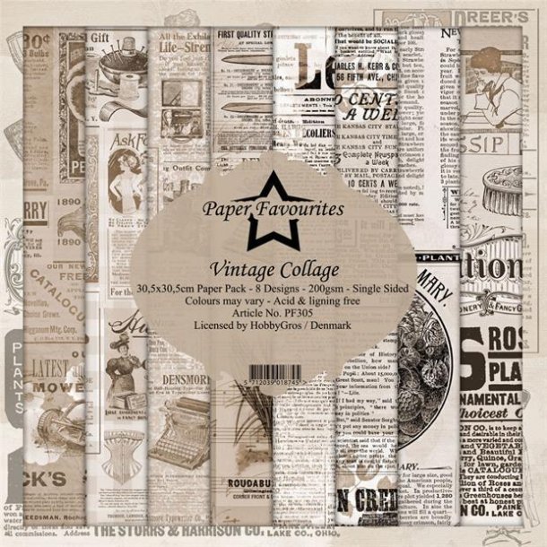 Paper Favourites Paper Pack 30x30 - PF305 - Vintage Collage