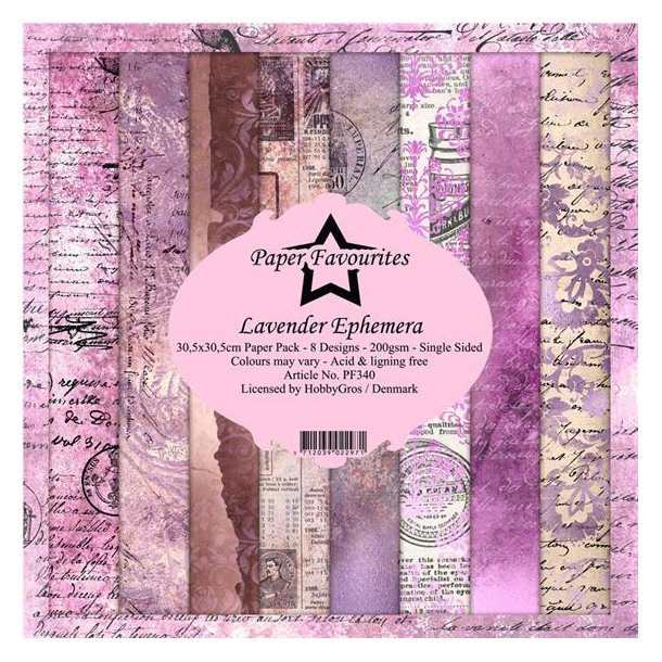 Paper Favourites Paper Pack 30x30 - PF340 - Lavender Ephemera
