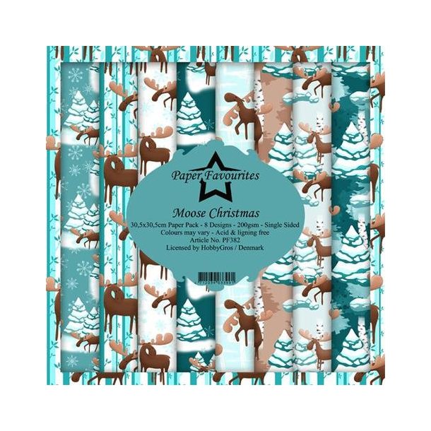 Paper Favourites Paper Pack 30x30 - PF382  - Moose Christmas