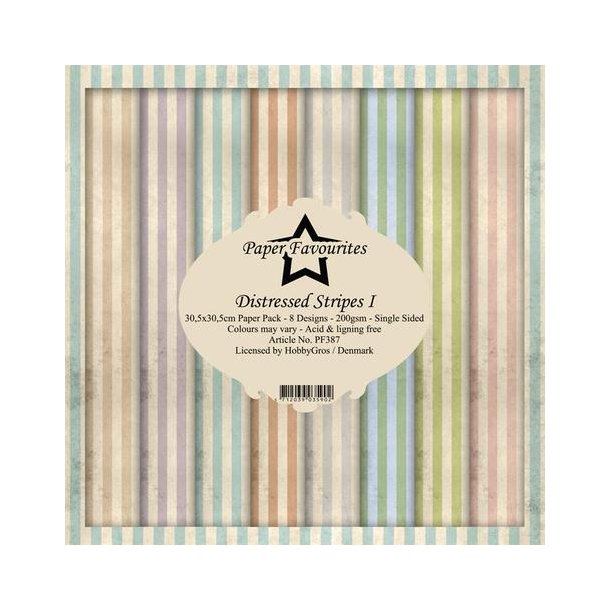 Paper Favourites Paper Pack 30x30 - PF387  - Distressed Stripes I