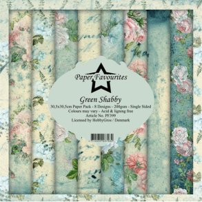 Paper Favourites Paper Pack 30x30 - PF399  - Green Shabby