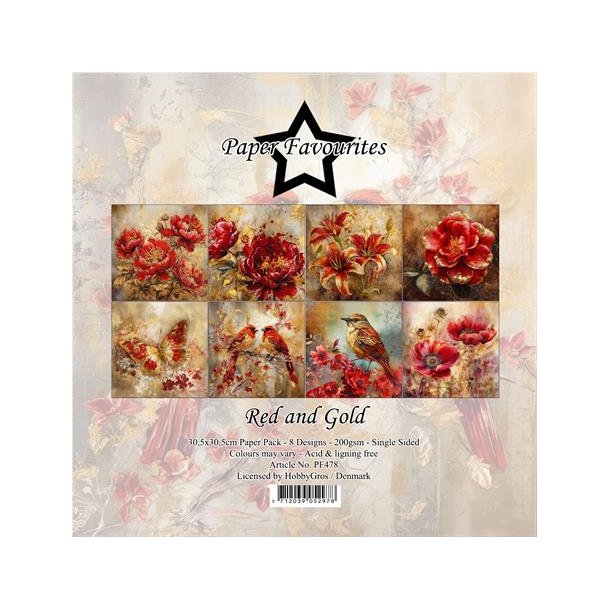 Paper Favourites Paper Pack "Red and Gold" PF478