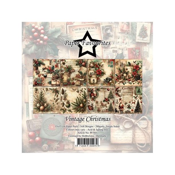 Paper Favourites Paper Pack 15x15 "Vintage Christmas"  PF505